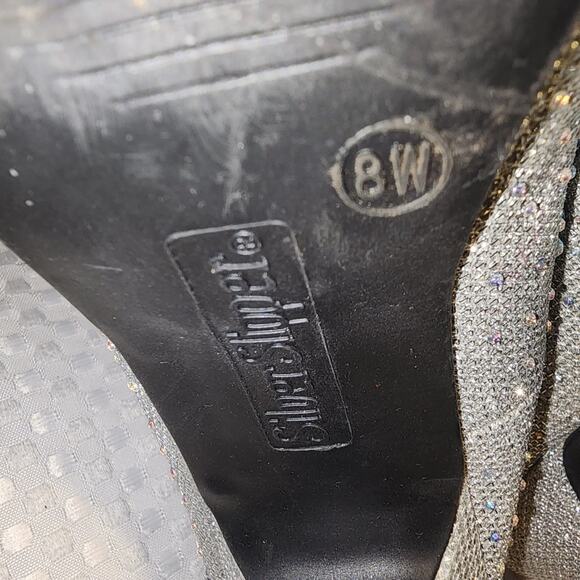 SILVER SLIPPER EUC WOMEN'S SIZE 8W MIRAGE BLING FASHION PUMP HEELS - Picture 9 of 9